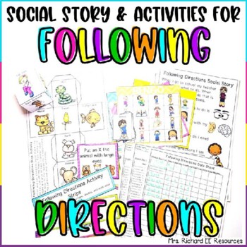 Preview of Following Directions Social Story and Activities