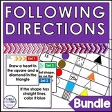 Following Directions Task Cards for Speech Therapy Bundle 