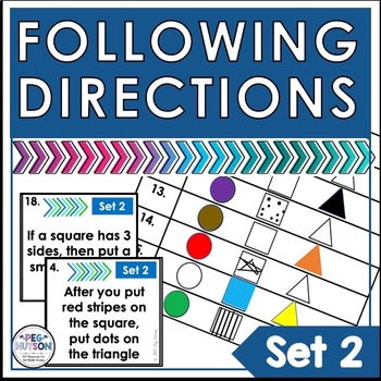 Preview of Following Directions Task Cards: Set 2 for Speech Therapy