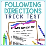 Following Directions Trick Test
