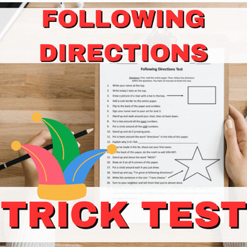 Preview of Following Directions Fake Trick Test Test - April Fools Day Digital & Print
