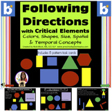 Following Directions With Shapes, Colors, Size & Temporal 