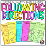 Following Directions Worksheets -  NO PREP PRINTABLES
