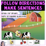 Following Directions and Making Sentences Activity for Spe