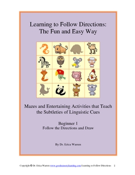 Preview of Following Directions, Listening, and Executive Functioning -Beginners 1