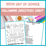 Following Directives 100th Day Craft - Speech Therapy | Di