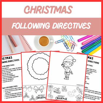 Preview of Following Directives Christmas Crafts - Speech, Language | Digital Resource