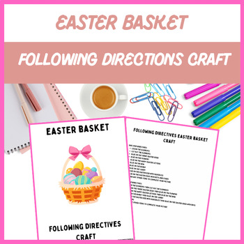 Preview of Following Directives Easter Basket Craft - Speech Therapy | Digital Resource