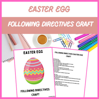 Preview of Following Directives Easter Egg Craft -Spring, Speech Therapy | Digital Resource
