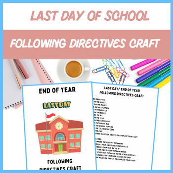 Preview of Following Directives End of Year Craft - Speech, Language | Digital Resource