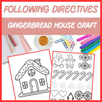 Preview of Following Directives Gingerbread House Craft - Language | Digital Resource