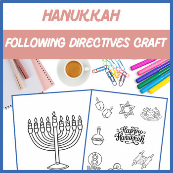 Preview of Following Directives Hanukkah Craft - Speech, Language | Digital Resource