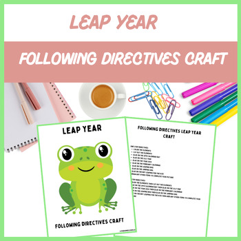 Preview of Following Directives Leap Year Craft - Speech Therapy | Digital Resource