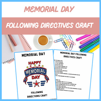 Preview of Following Directives Memorial Day Craft - Speech, Language | Digital Resource