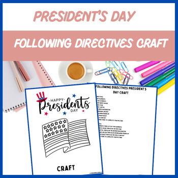 Preview of Following Directives President’s Day Craft - Speech Therapy | Digital Resource