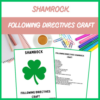 Preview of Following Directives Shamrock Craft -Spring, Speech Therapy | Digital Resource