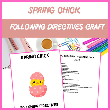 Preview of Following Directives Spring Chick Craft - Speech Therapy | Digital Resource