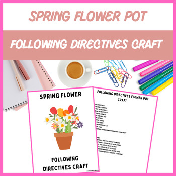 Preview of Following Directives Spring Flower Pot Craft - Speech | Digital Resource
