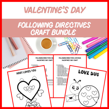 Preview of Following Directives Valentine’s Day Crafts - Speech Therapy | Digital Resource