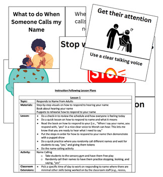 Preview of Following Instructions Social Skills Curriculum