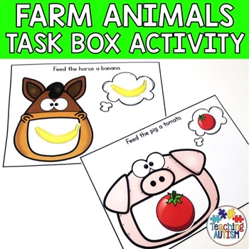 Preview of Following Instructions Task Box | Feeding Farm Animals