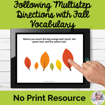Preview of Following Multistep Directions Fall NO PRINT Digital Speech Therapy