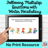 Following Multistep Directions Winter Vocabulary No Print 