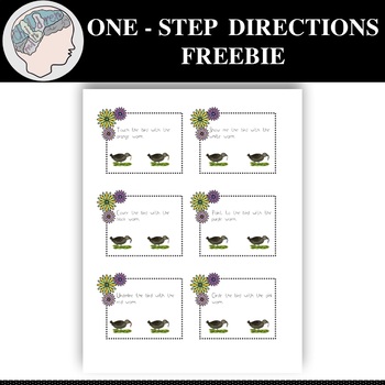Preview of Following One Step Directions FREEBIE - Following Directions - Speech Therapy