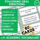 Following Oral Directions for Speech Therapy
