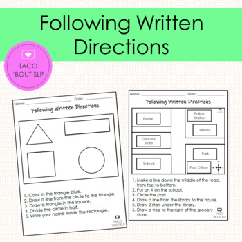 Preview of Following Written Directions Workbook