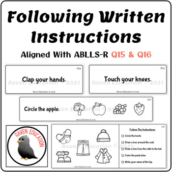 Preview of Following Written Instructions (Aligned With ABLLS-R Q15 & Q16)