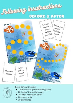 Following instructions - Before and After (Finding Nemo Themed Game)
