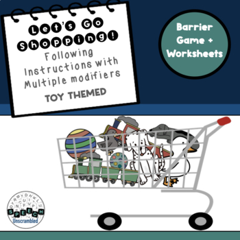 Preview of Following instructions with multiple modifiers shopping game - Toy theme