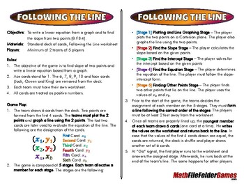 Preview of Following the Line - 8th Grade Math Game [CCSS 8.F.B.4]