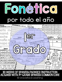 Preview of Fonética español - Spanish Phonics for the Whole Year - 1st grade