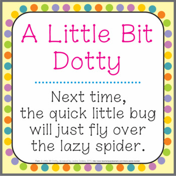 Preview of Font: A Little Bit Dotty (True Type Font)