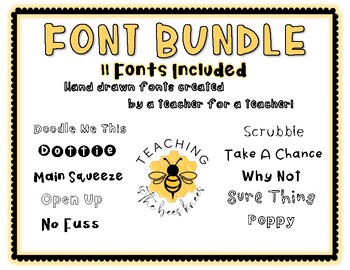 Font Bundle by Teaching Is The Bees Knees | TPT