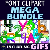 Font Clipart and GIFs GROWING BUNDLE - Alphabet Clip Art