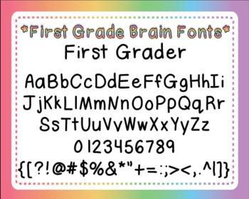 microsoft word fonts first grader