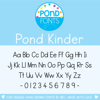 Preview of Font - Pond Kinder - For Personal and Commercial Use