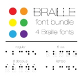 BRAILLE Font Bundle | 4 Braille Fonts + numbers and common