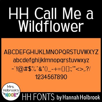 Preview of Font for Commercial or Personal Use - HH Call Me A Wildflower