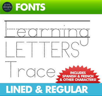 Preview of Font for Tracing Letters - Letter Tracing Font - Trace the alphabet font