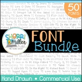 Fonts Bundle for Commercial or Personal Use | 50 Hand Drawn Fonts