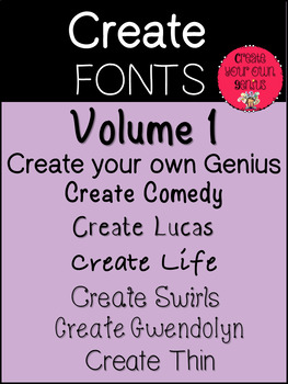 Preview of Fonts- Create Fonts Vol 1