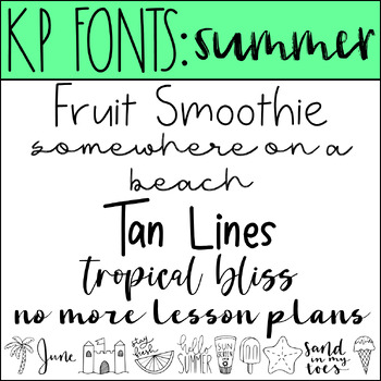 Preview of Fonts for Commercial Use- KP Fonts SUMMER