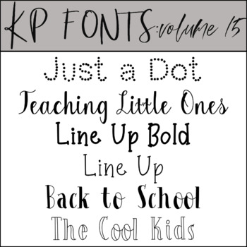 Fonts for Commercial Use- KP Fonts Volume 15 by Kinder Pals | TpT