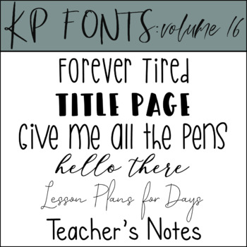 Preview of Fonts for Commercial Use- KP Fonts Volume 16