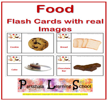 Food - 20 Flash Cards with Real Images by Partshala Learning School