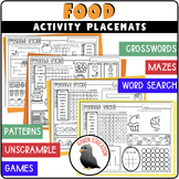 Food Activity Placemats (Worksheets | Crossword | Word Sea